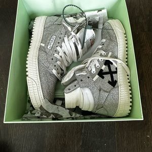 Off-White silver sneakers size 9